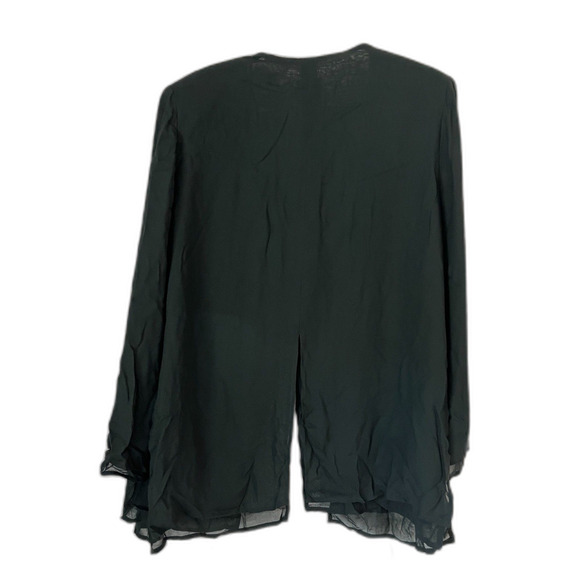 Vintage TADASHI Black Long Sleeve Open Sheer Light Jacket Top   Women's Size 4 - Picture 5 of 9